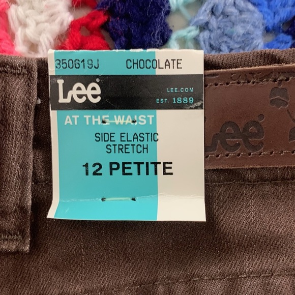 Vintage Deadstock 90s Lee Chocolate Tapered Relaxed Elastic Waist Jeans … - Picture 2 of 15